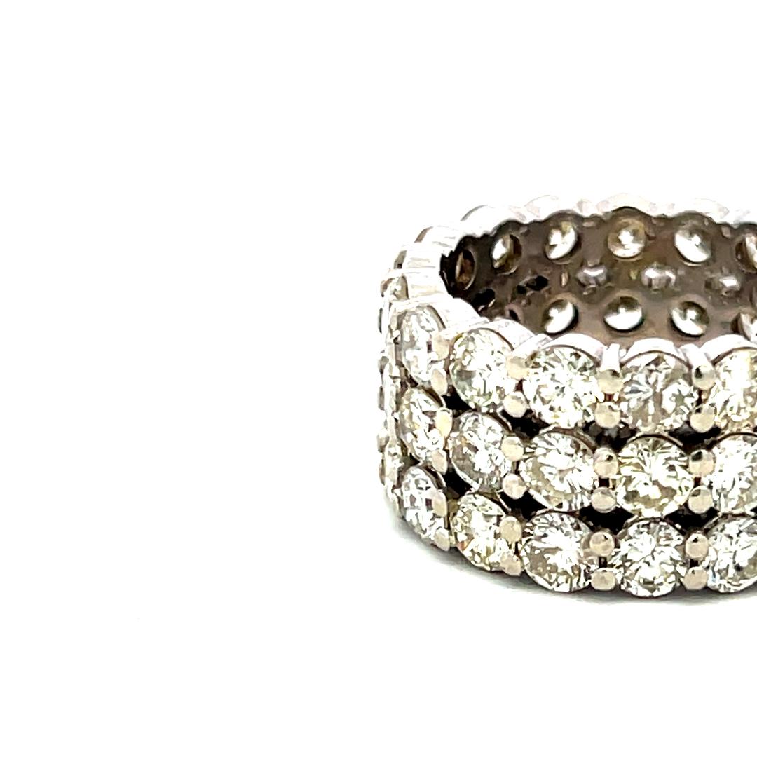 10,00 Karat Runder Brillant I SI Diamant Platin Band Ring Größe 8 im Angebot 2