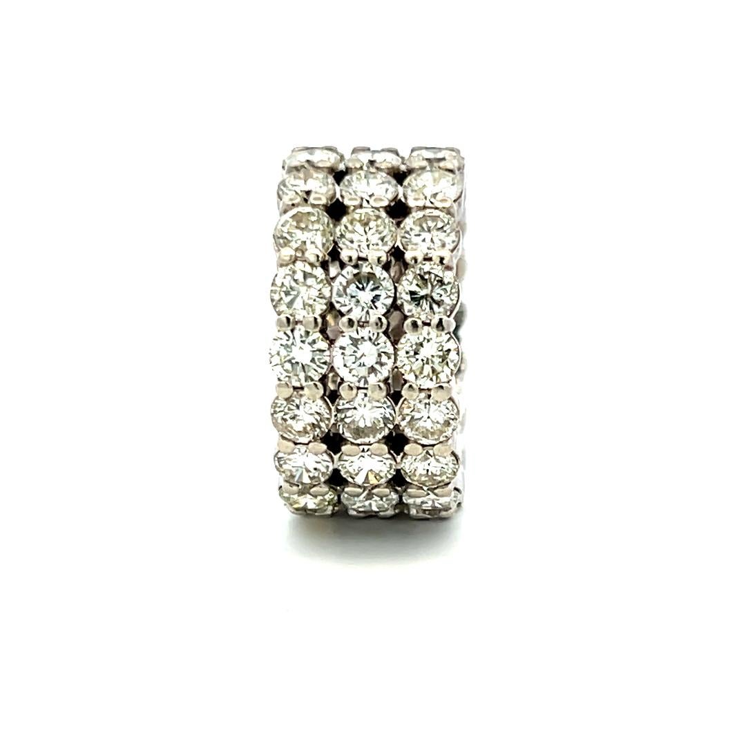 10,00 Karat Runder Brillant I SI Diamant Platin Band Ring Größe 8 im Angebot 3