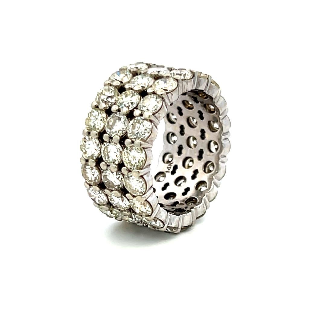 10,00 Karat Runder Brillant I SI Diamant Platin Band Ring Größe 8 im Angebot 4