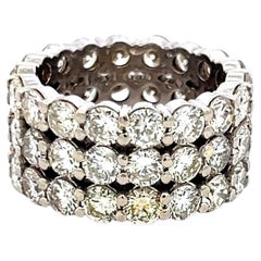 10.00 Carat Round Brilliant I SI Diamond Platinum Band Ring Size 8