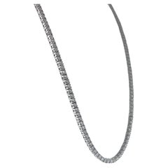 10,00 Karat runde Diamant-Tennis-Halsketten aus 14k Weißgold