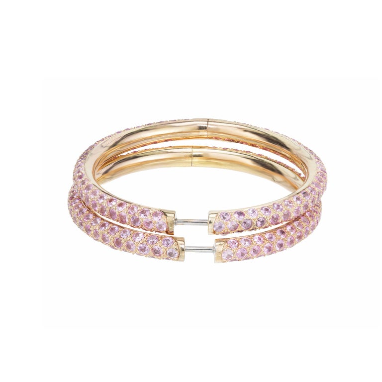 Pink Sapphire & Turquoise Found Hoop Earrings