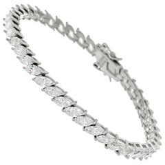 10.00 Carat Total Weight Marquise Diamond Tennis Bracelet Platinum