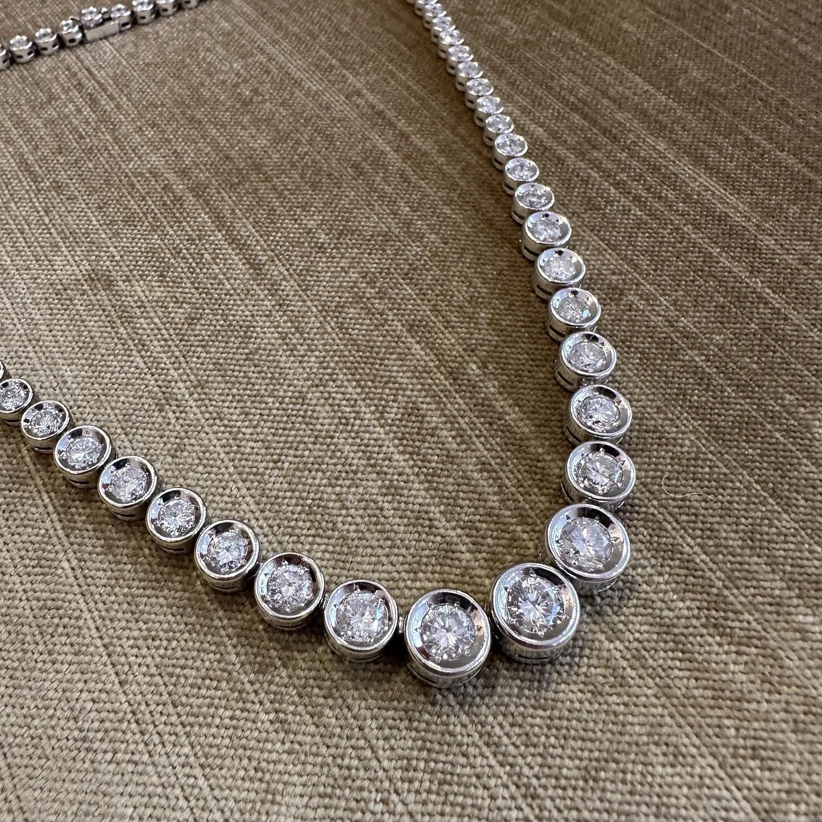 Donna 10.00 carats Bezel Set Diamond Tennis Necklace in Platinum 15 5/8