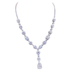 10.00 Carats Natural Diamonds 18k Gold Illusion Necklace