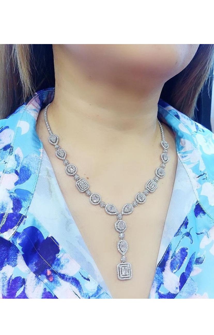 10,00 Carati di Diamanti Naturali Collana Illusione in Oro 18k in vendita 4