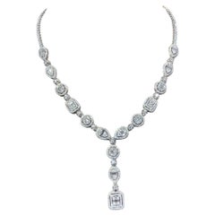 10.00 Carats Natural Diamonds 18k Gold Illusion Necklace