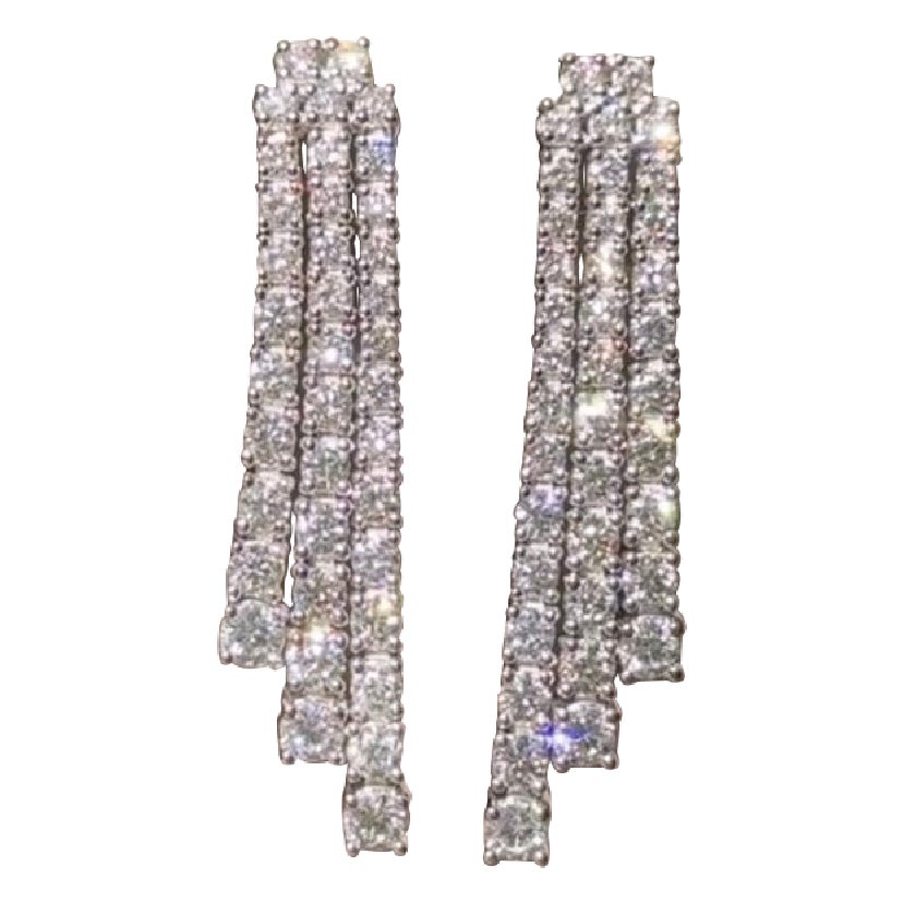 10.00 Karat Runde Diamanten in Brillantform 18K Gold Ohrringe im Angebot