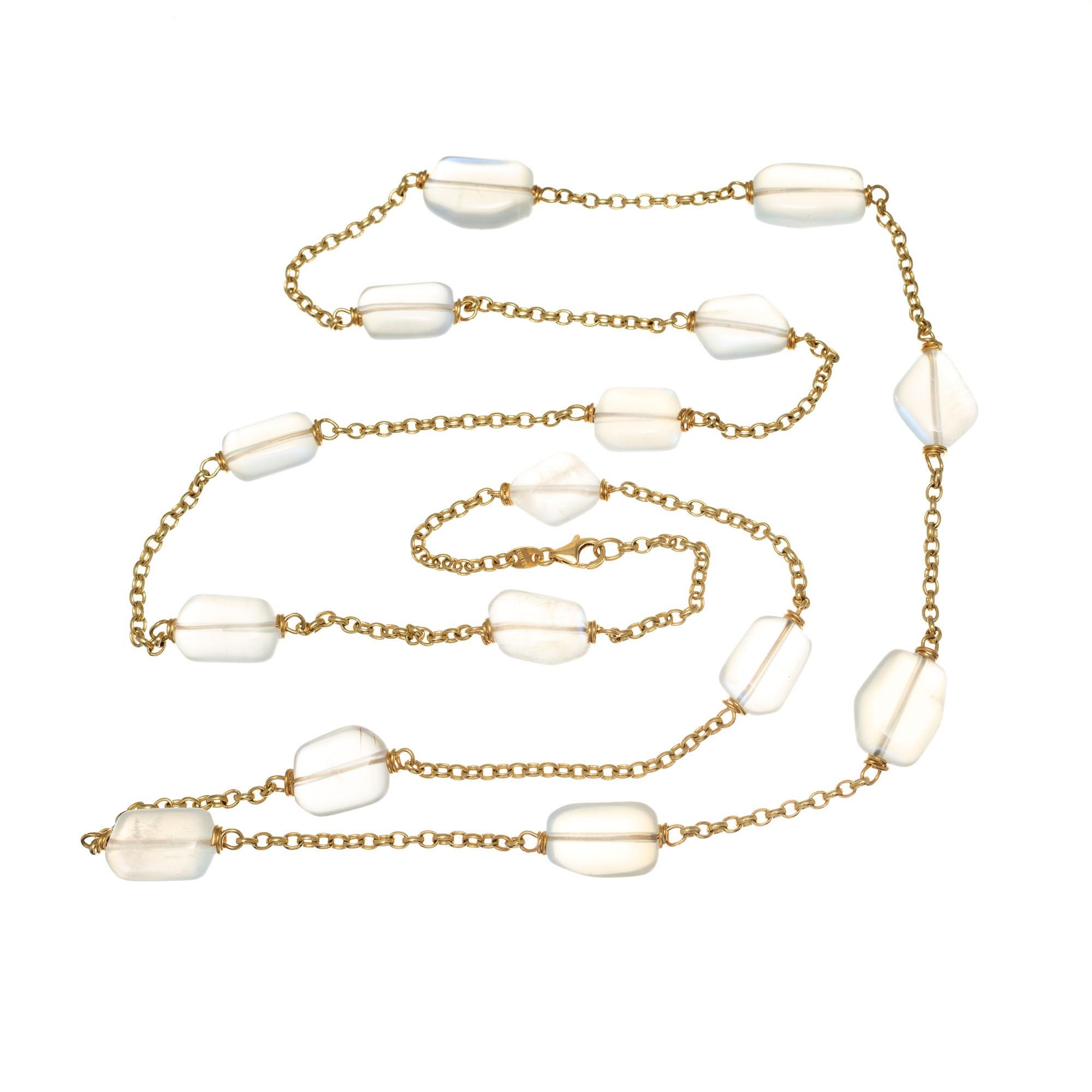 100.00 Carat Moonstone Yellow Gold Necklace 1