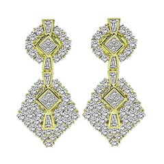 Orecchini pendenti in oro con diamanti 10.00ct