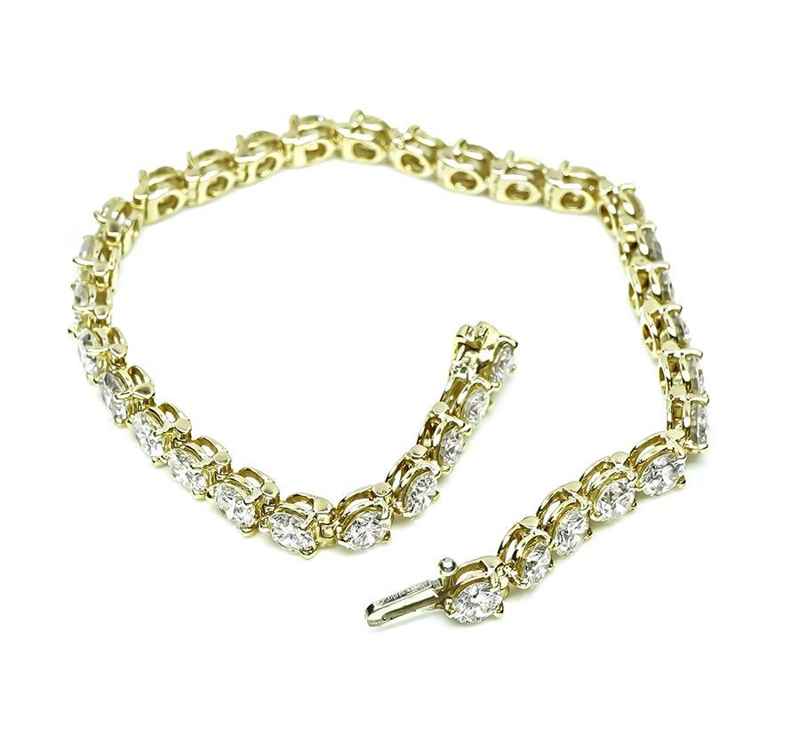 Bracelet tennis en or avec diamants de 10.00 carats Bon état - En vente à New York, NY