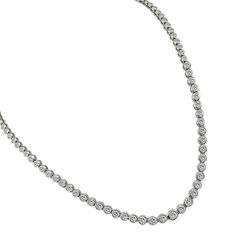 Taille ronde Collier en platine avec 10.00ct de diamant en vente