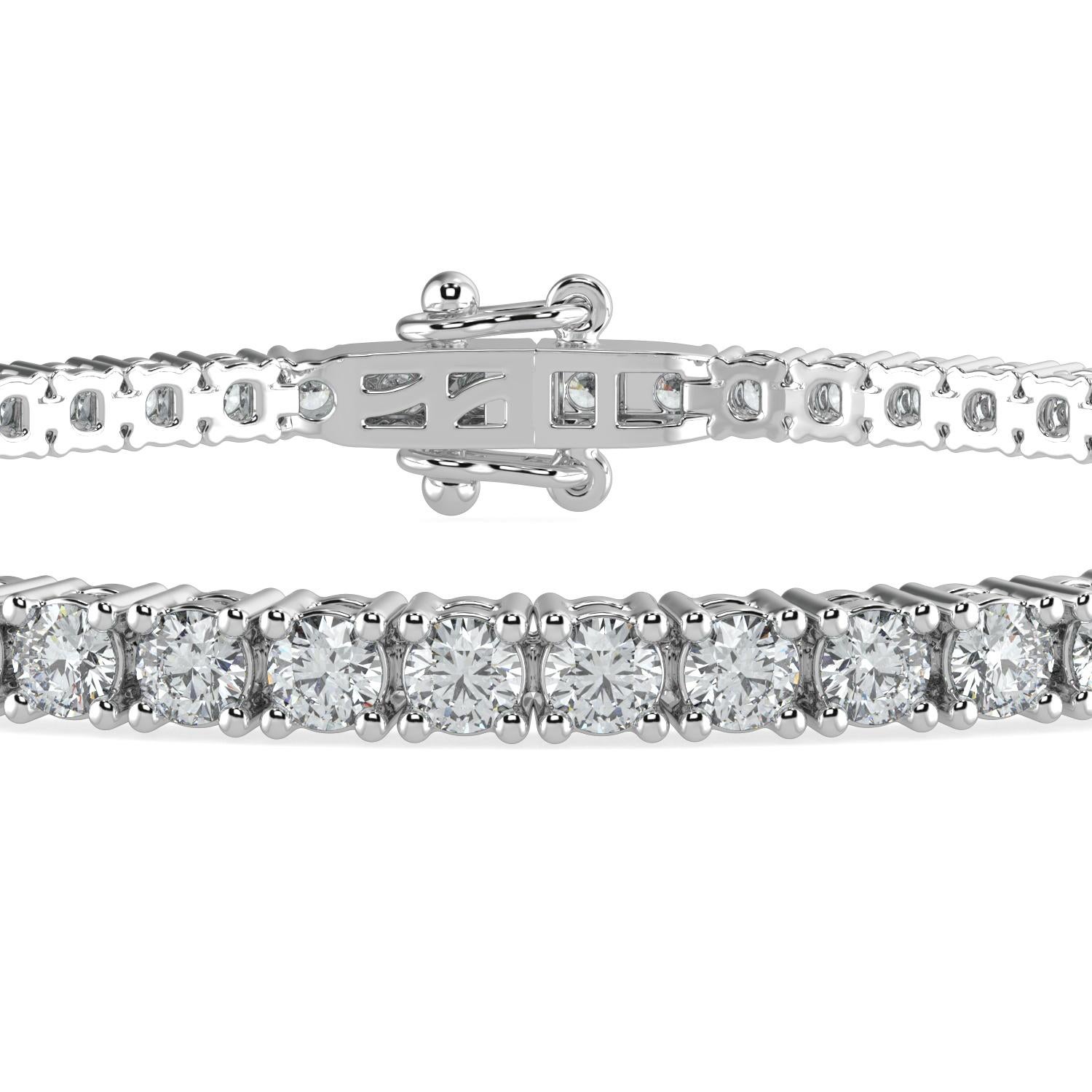 10.00 Carat Round Cut GH-I1 Natural Diamond Classic Tennis Bracelet 4 Prong 14K White Gold for Women

Specification
Brand: AAMIAA
Length: 7 Inches 
Color: GH
Carat Weight: 10.00CTW
Clarity: I1

LUXURIOUS AND LASTING- Our bracelets are a luxurious