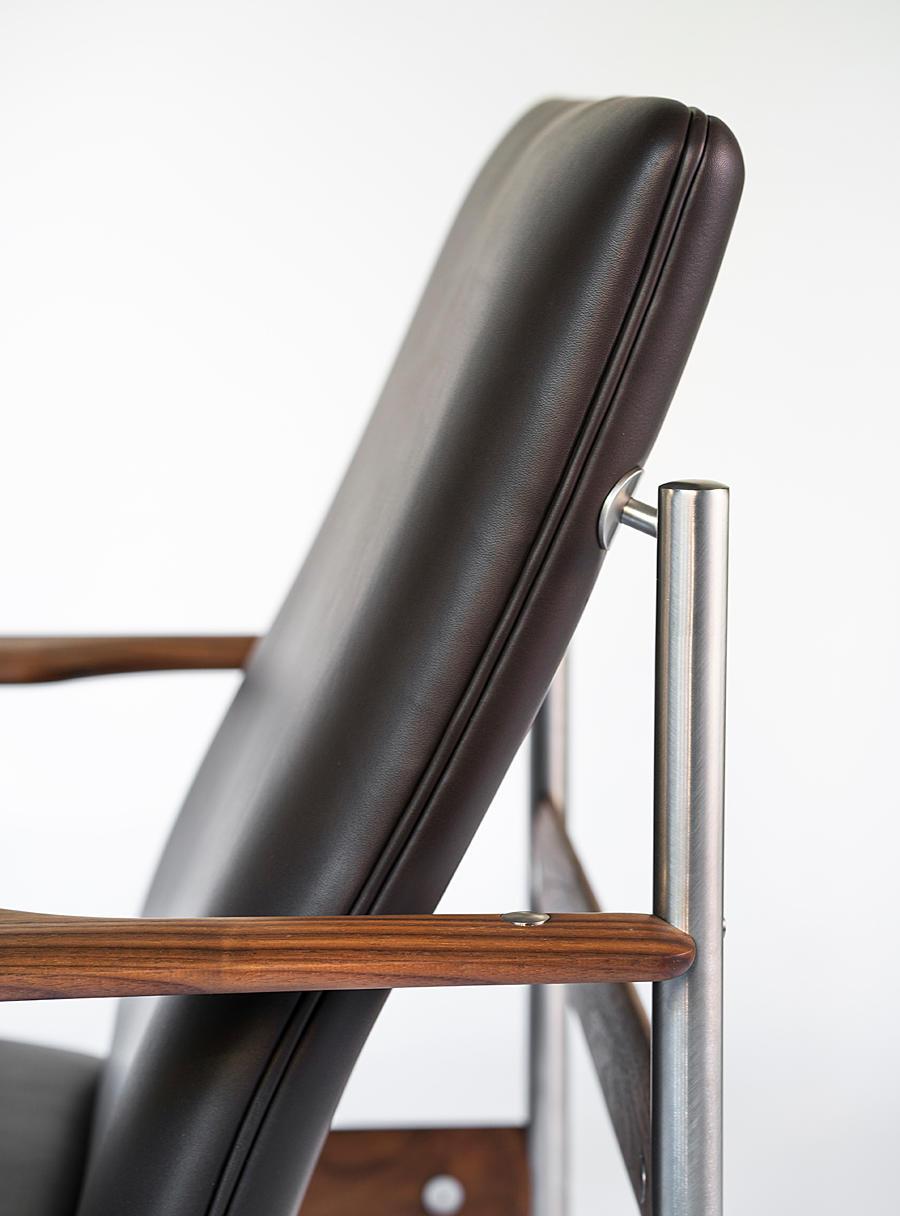 Norvégien Chaise longue 1001 AFS de Fjord Fiesta en cuir noir en vente