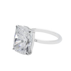 10.01 Carat Cushion Diamond Ring Brilliant White 18K Gold Unparalleled