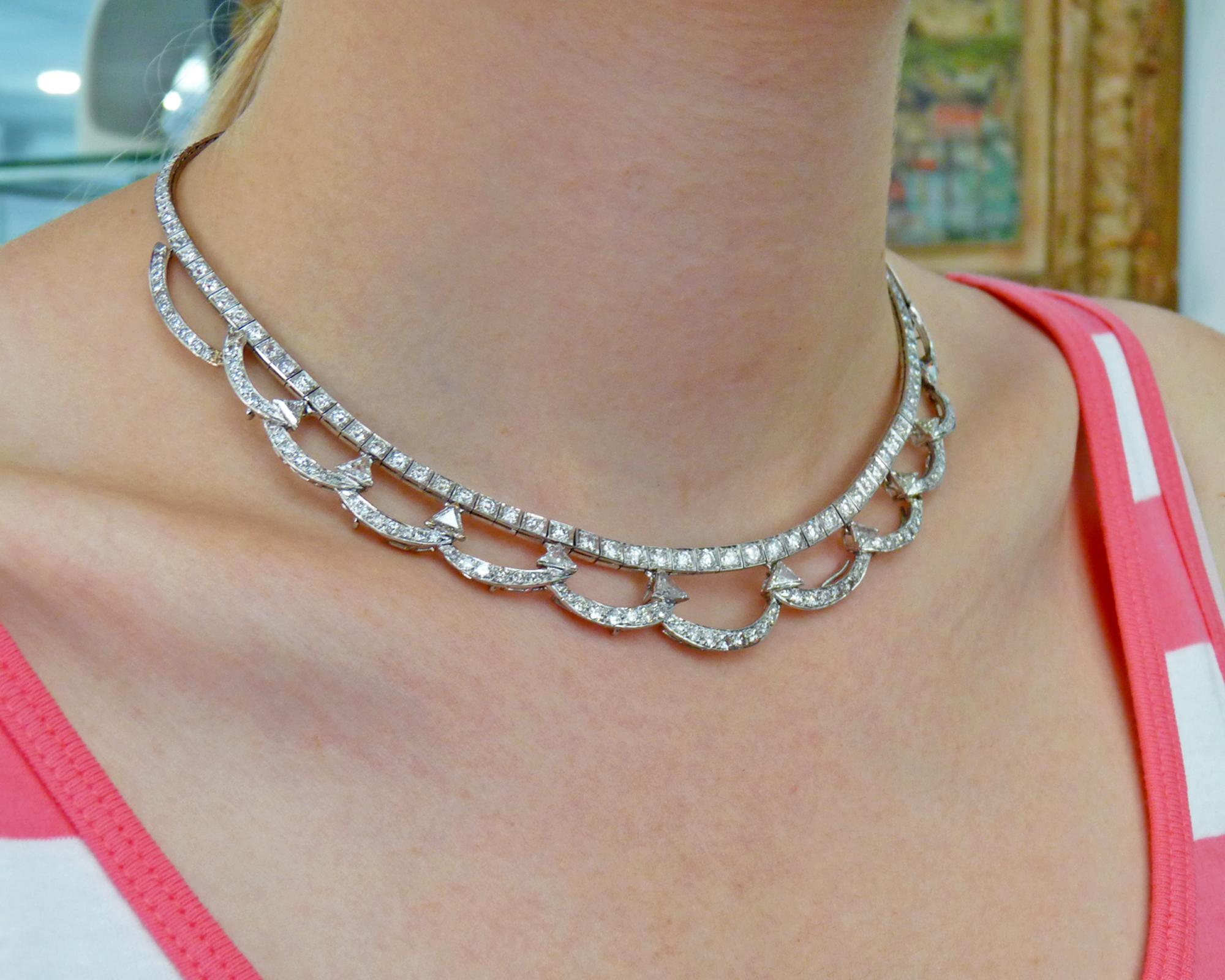 diamond festoon necklace