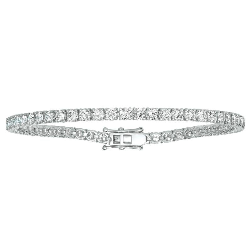 Contemporain 10.01 Carat Diamond Tennis Bracelet G SI 43 stones 14K White Gold 7'' en vente