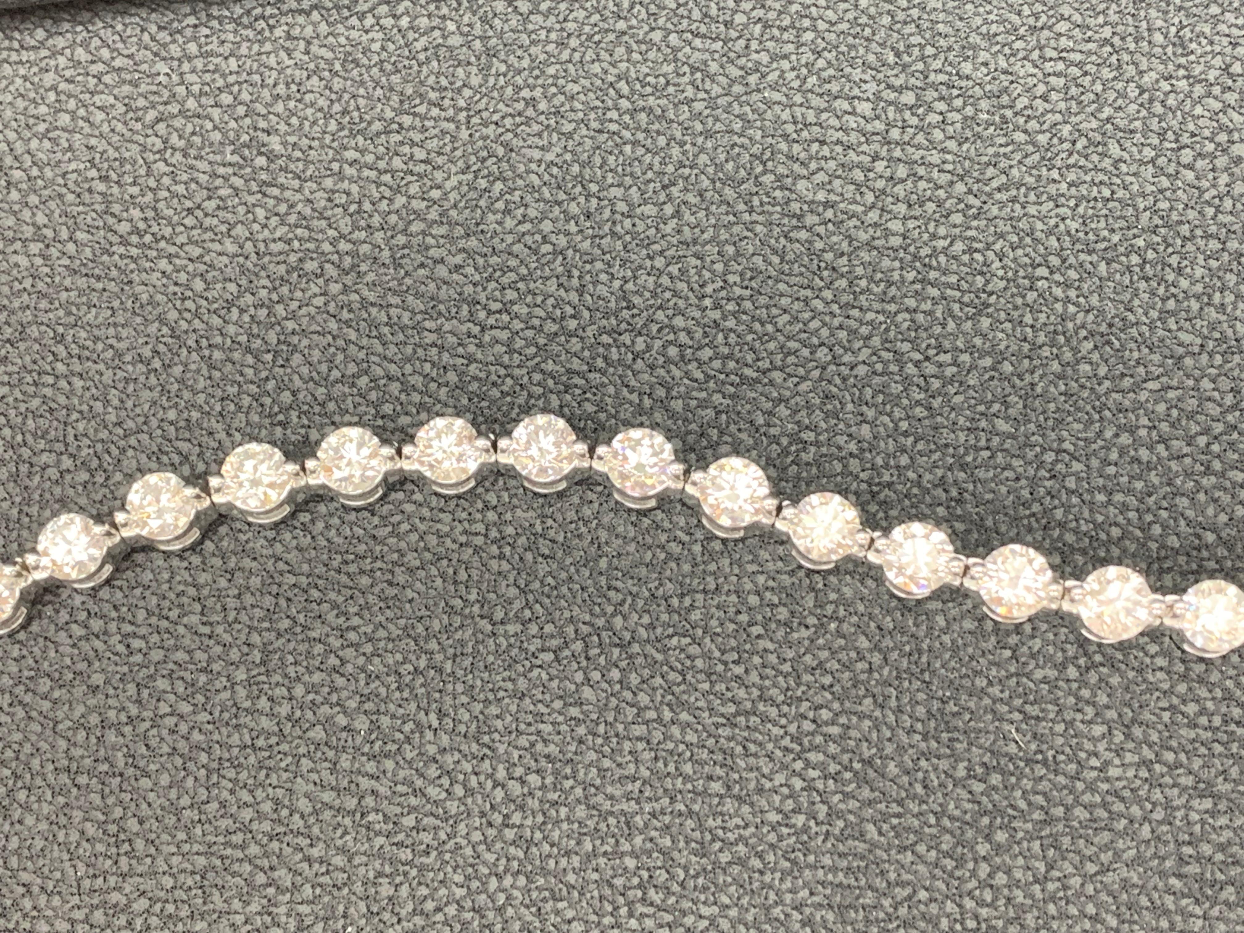 10.01 Carat Diamond Tennis Bracelet in 14k White Gold For Sale 5