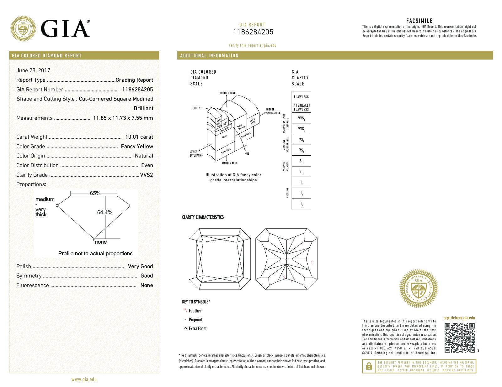 Women's 10.01 Fancy Yellow GIA Certified Radiant Cut Diamond Engagement Ring