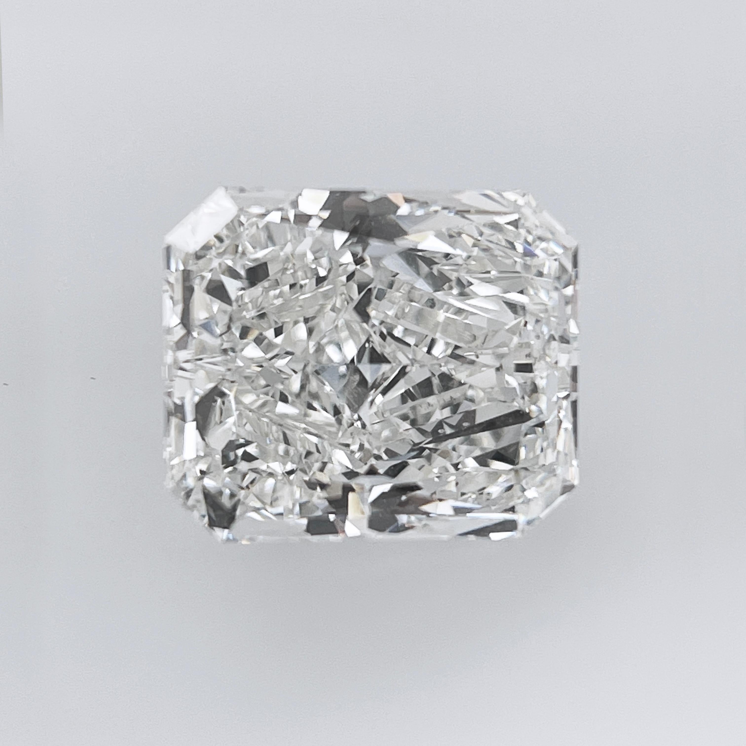 Contemporary 10.01 Radiant Cut Diamond GIA Certified For Sale