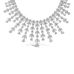 Roman Malakov, collier à franges gradué avec diamants tailles mixtes de 100,19 carats au total