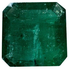 10.02 Carat 13.5x13.5 Emeraude Zambienne Vert Foncé - Asscher Cut May Birthstone