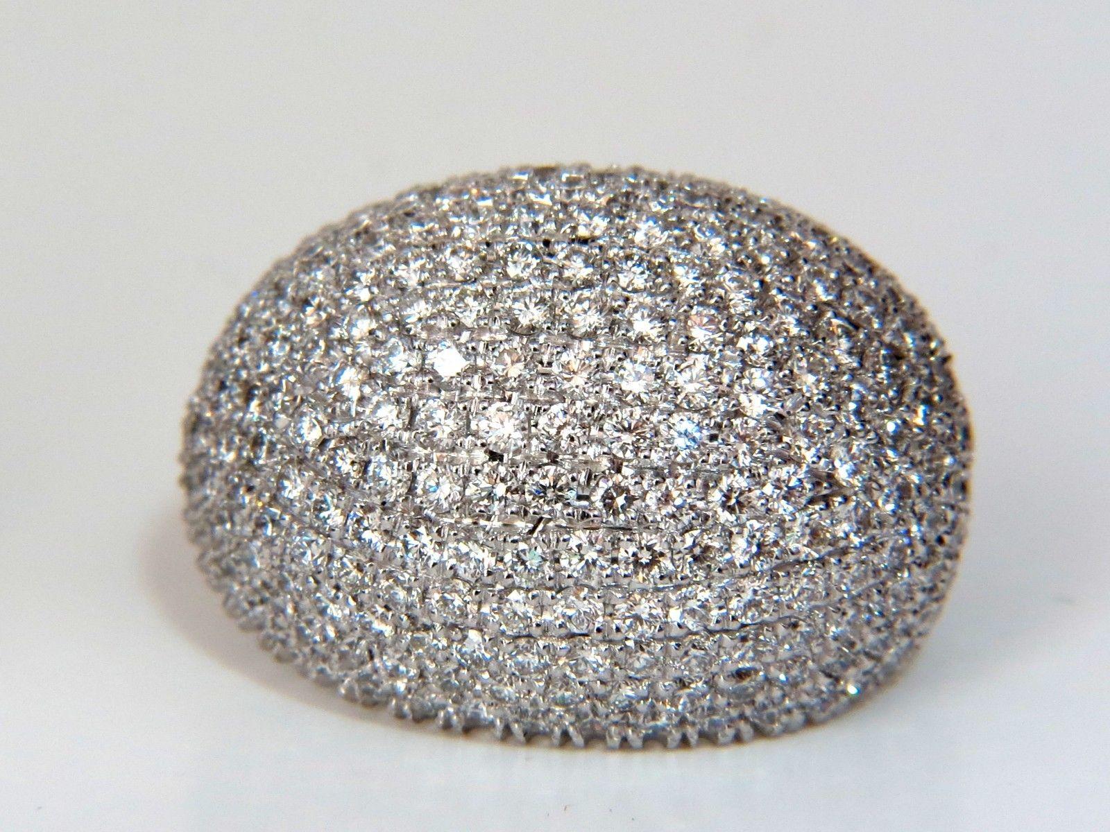 10.02 Carat 18 Karat Raised Puff Domed Diamond Cluster Earrings F/VS Bead Set 2