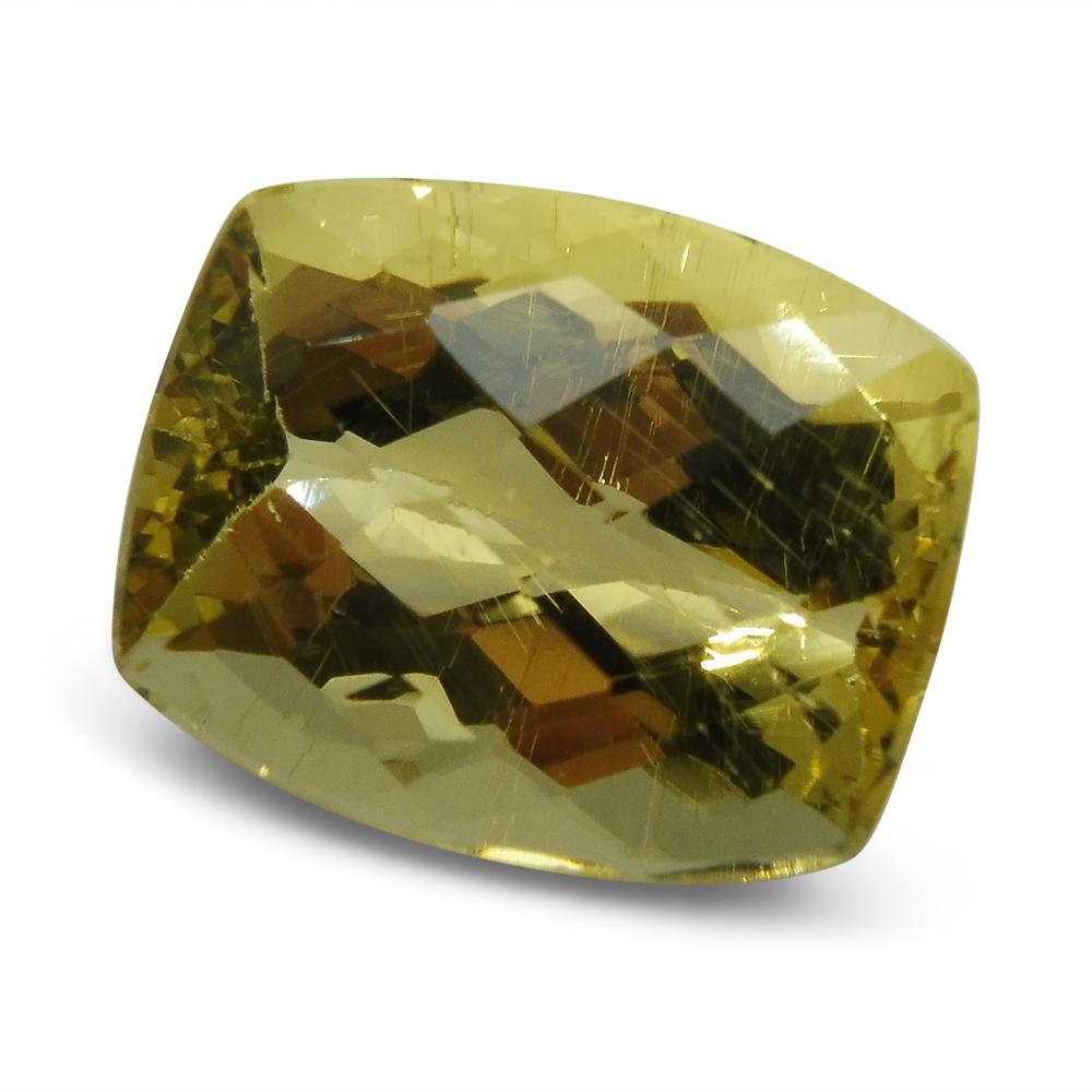 10.02 Ct Cushion Checkerboard Heliodor/Golden Beryl CGL-GRS Certified For Sale 3