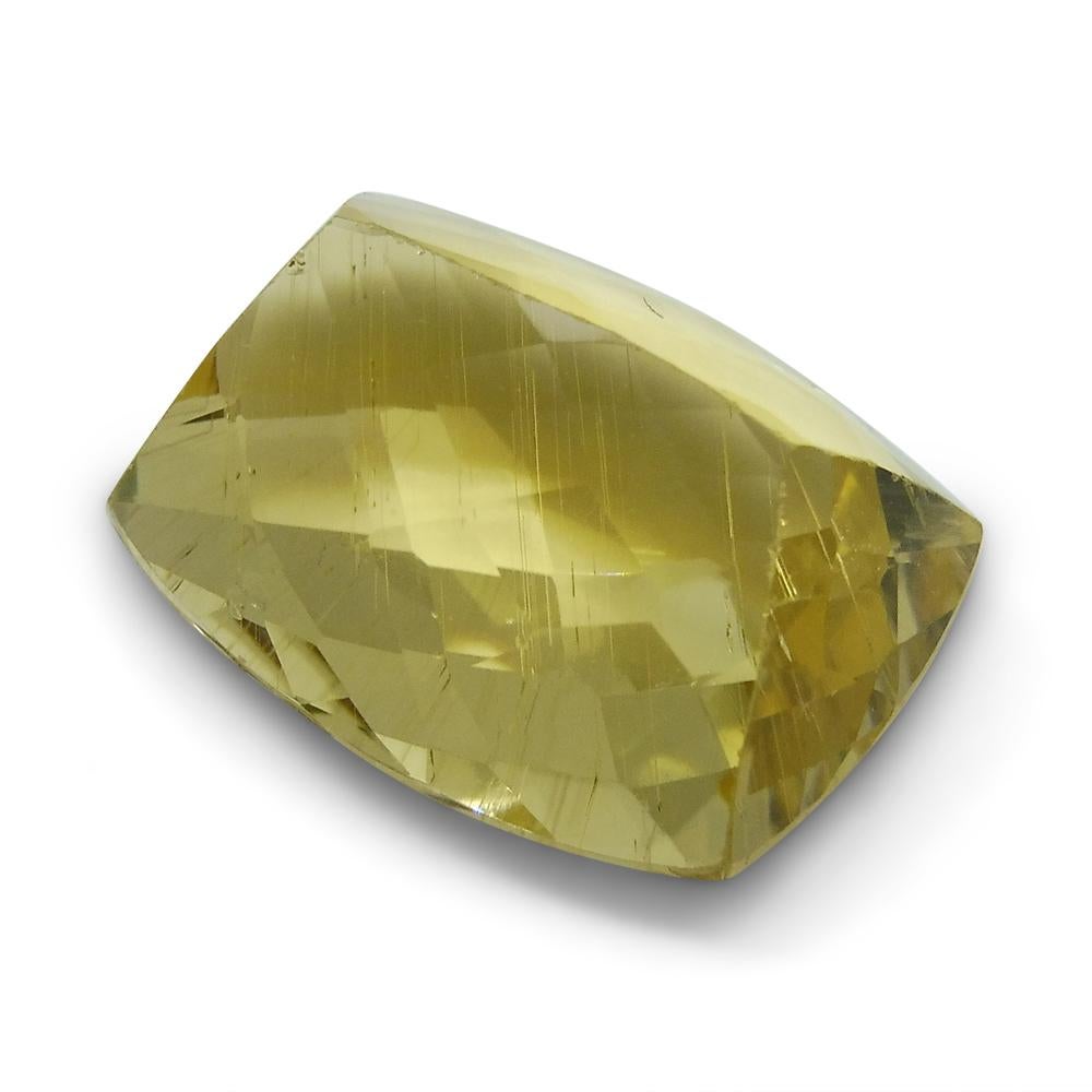 10.02 Ct Cushion Checkerboard Heliodor/Golden Beryl CGL-GRS Certified In New Condition For Sale In Toronto, Ontario