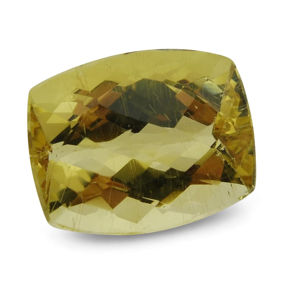 Women's or Men's 10.02 Ct Cushion Checkerboard Heliodor/Golden Beryl CGL-GRS Certified For Sale