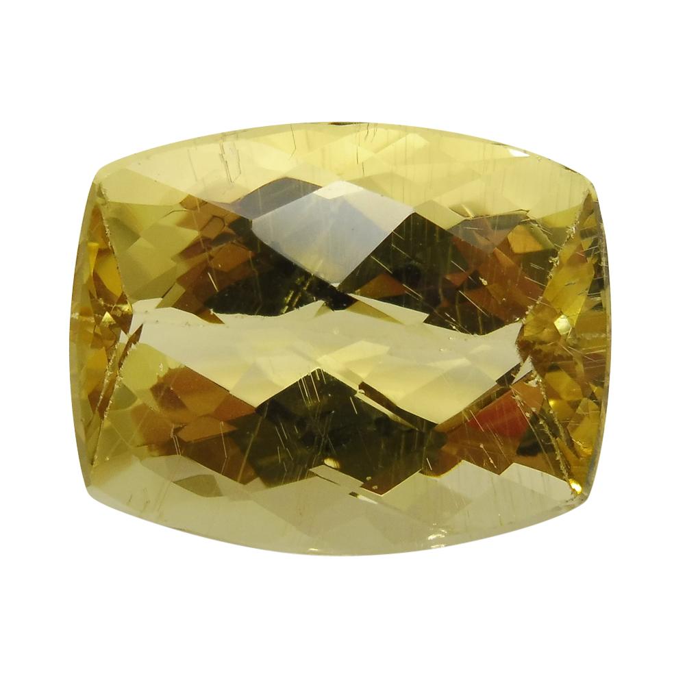 10.02 Ct Cushion Checkerboard Heliodor/Golden Beryl CGL-GRS Certified For Sale
