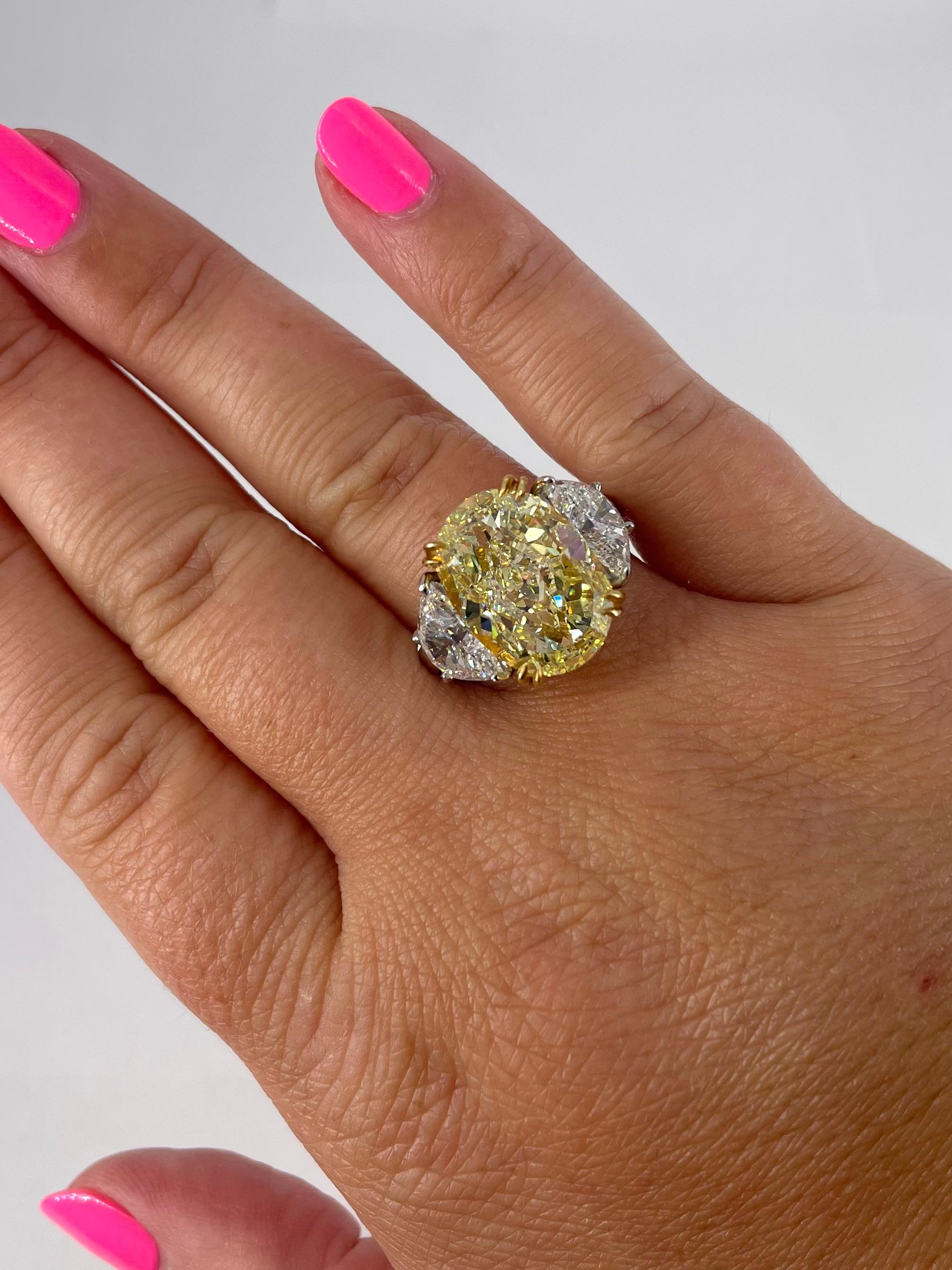 oval yellow diamond ring