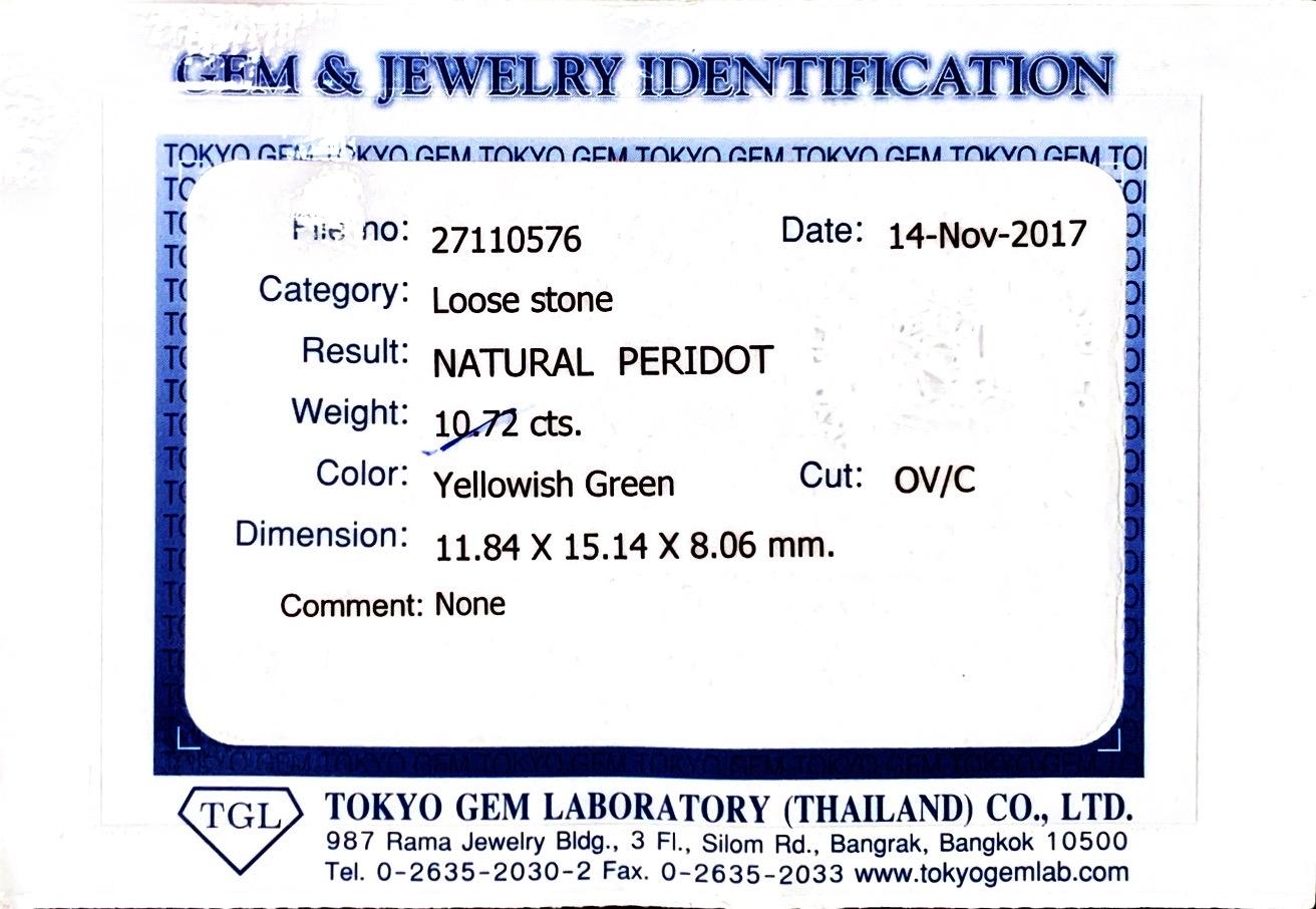 10.03 Carat Peridot and Diamond Ring in 18K Rose Gold For Sale 7