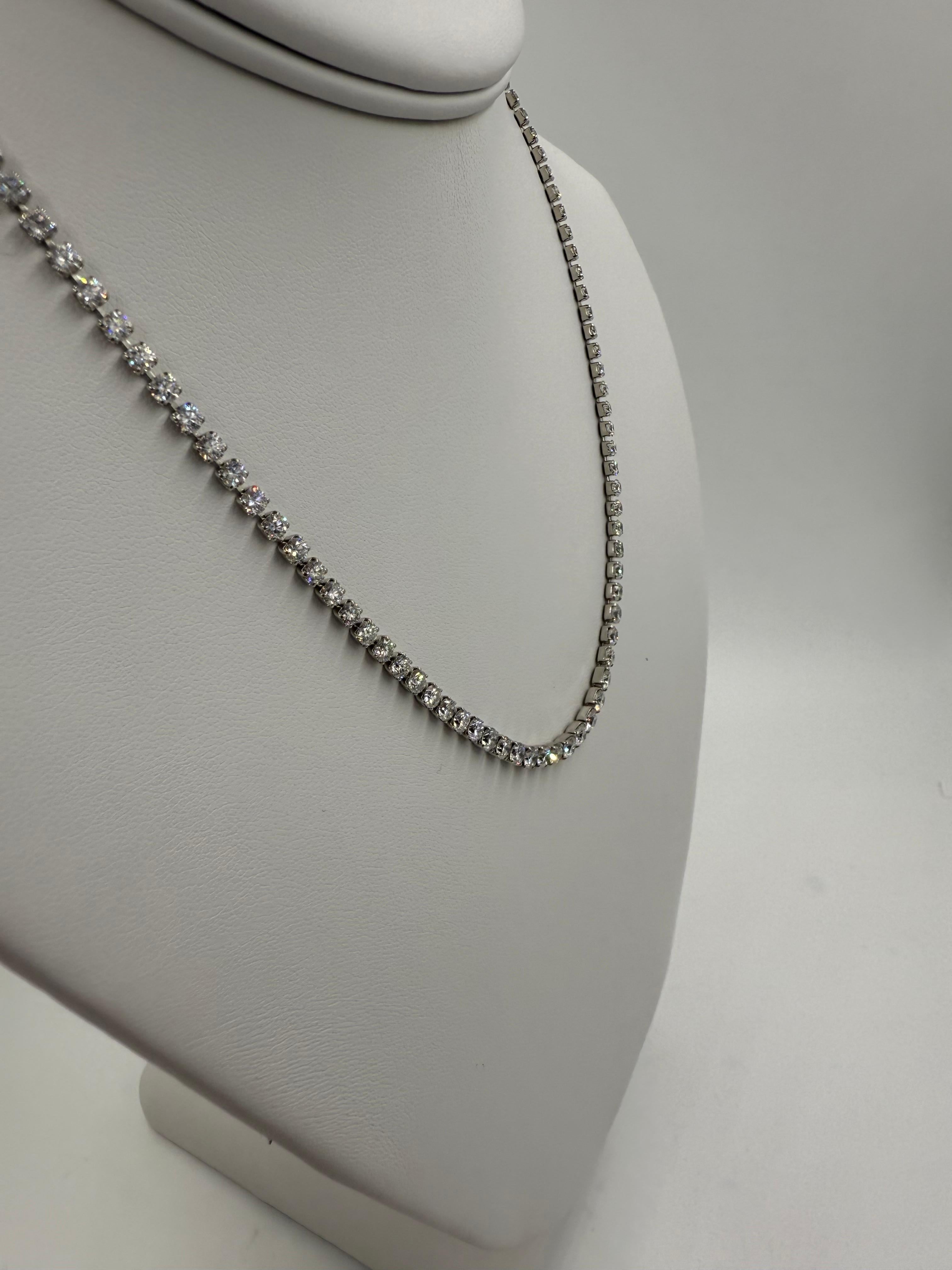 Collier Riviera en platine avec 10,03 carats de diamants Unisexe en vente