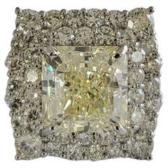 10.03 carats, Very Light Yellow, VS2 clarity, Princess Diamond Engagement Ring