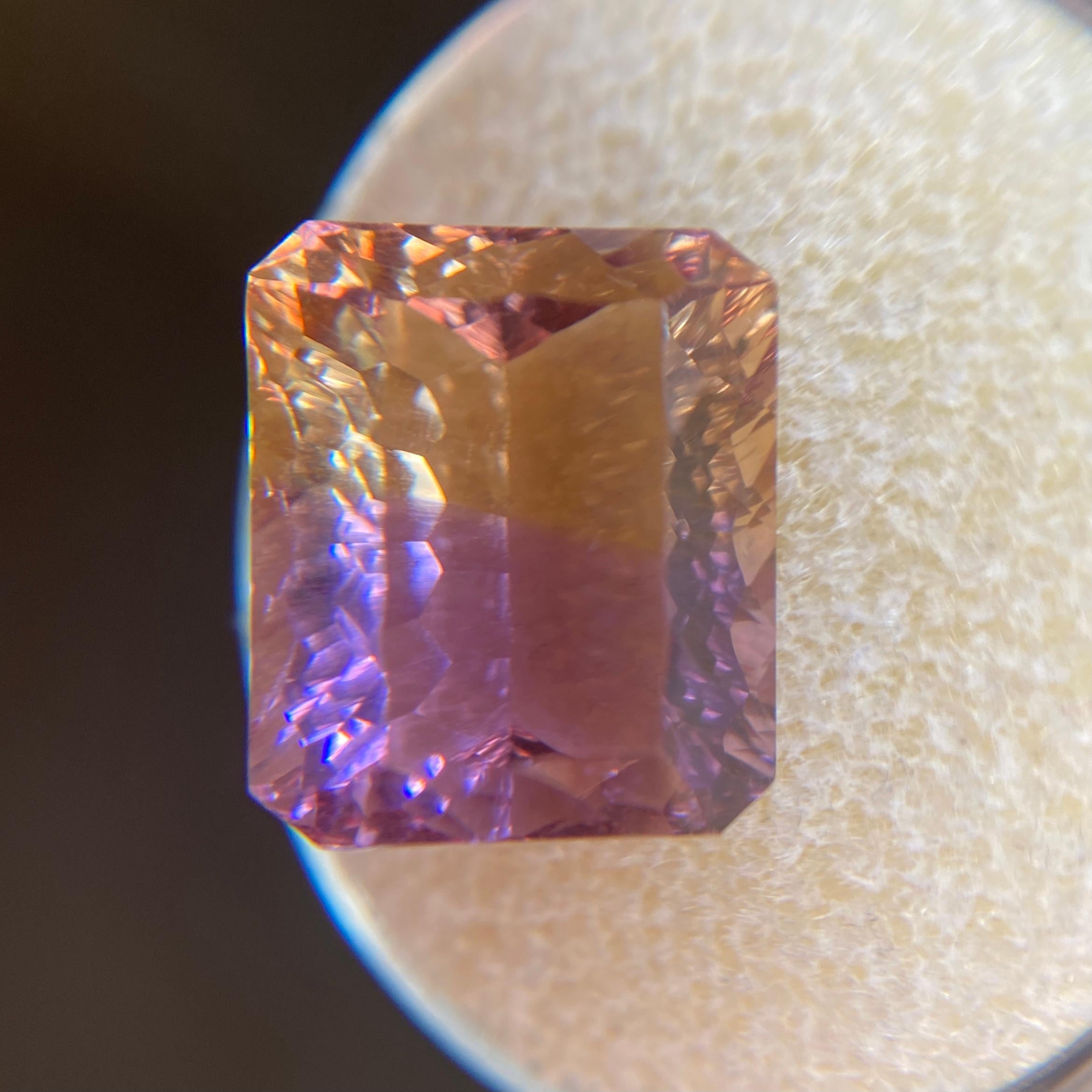 Fine Natural Ametrine Gemstone.

10.03 Carat natural Ametrine with an excellent fancy emerald octagon cut and beautiful colour split of yellow and purple.

Also has excellent clarity with only some small natural inclusions visible when looking