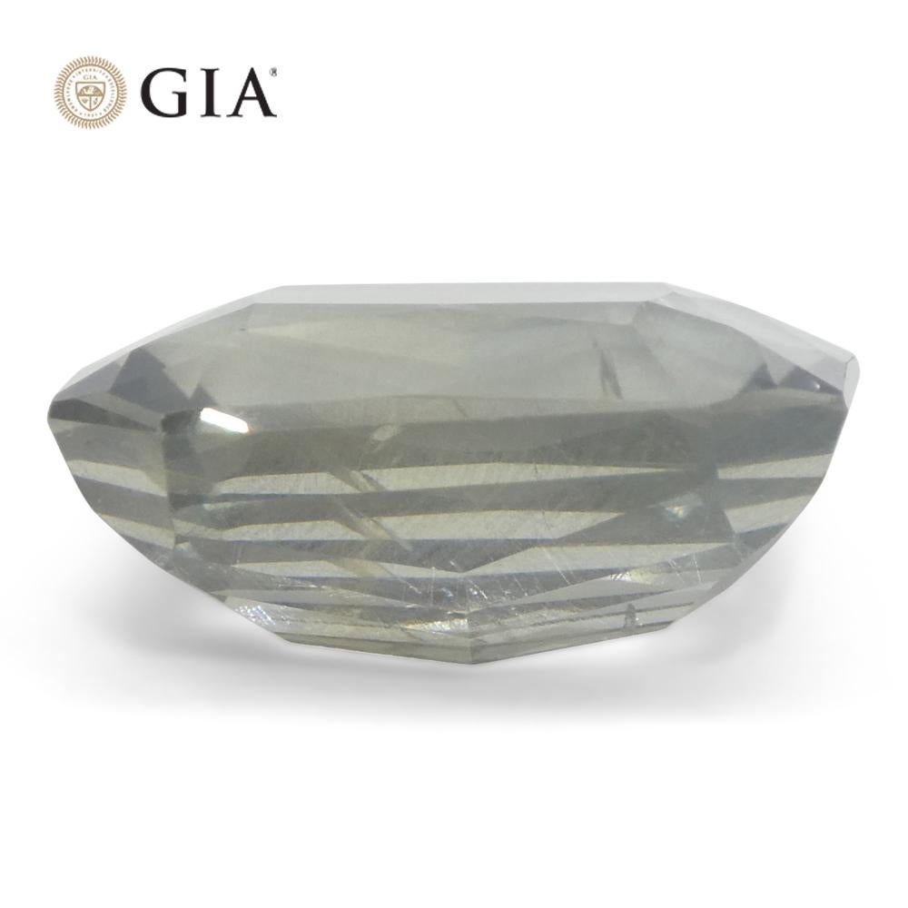 Saphir octogonal/émeraude taille 10,03 carats, bleu verdâtre grisâtre à violet grisâtre en vente 8