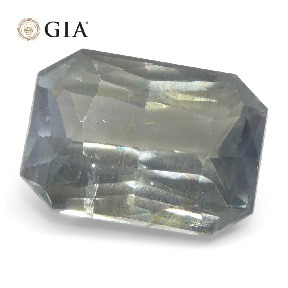 Saphir octogonal/émeraude taille 10,03 carats, bleu verdâtre grisâtre à violet grisâtre en vente 9