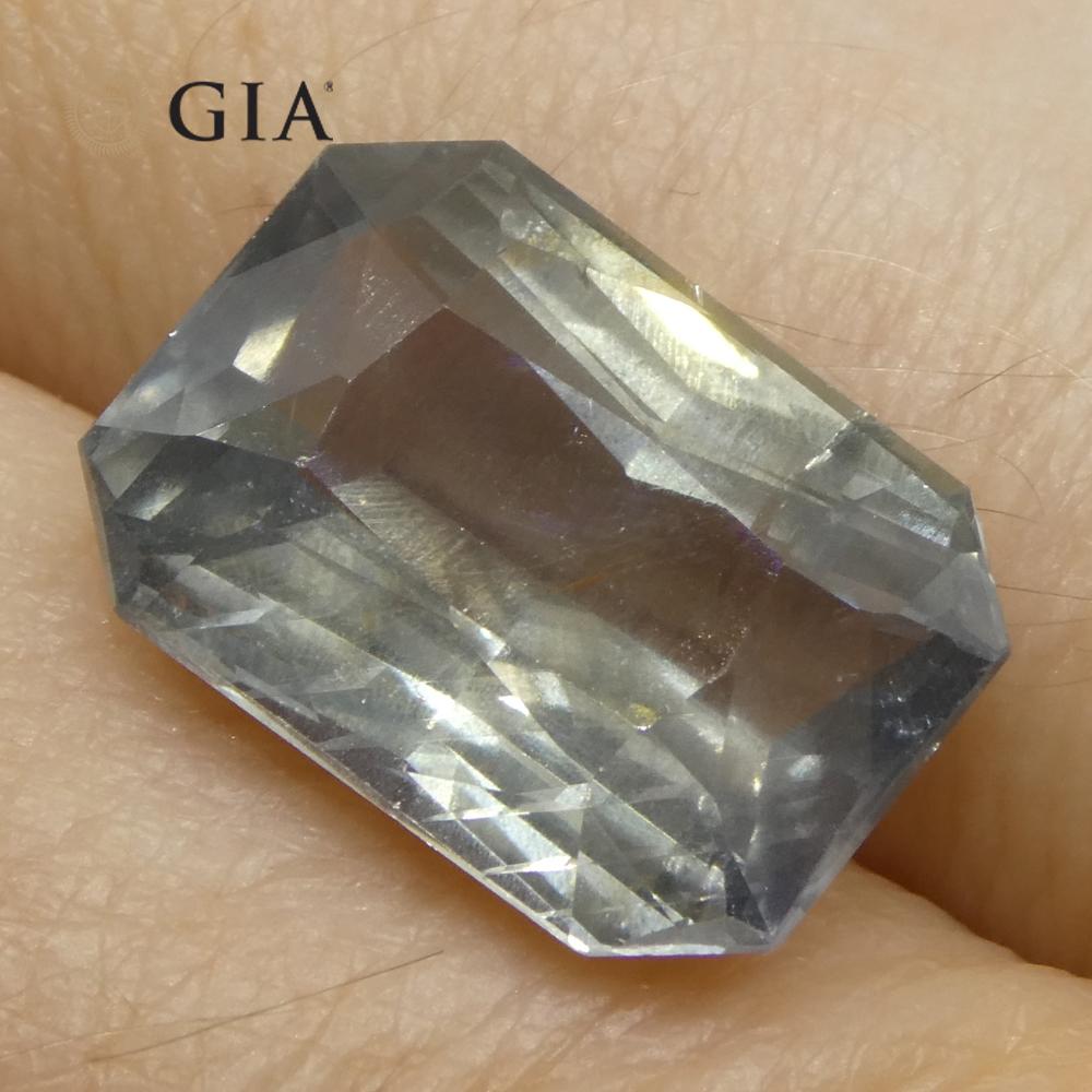 Saphir octogonal/émeraude taille 10,03 carats, bleu verdâtre grisâtre à violet grisâtre Neuf - En vente à Toronto, Ontario