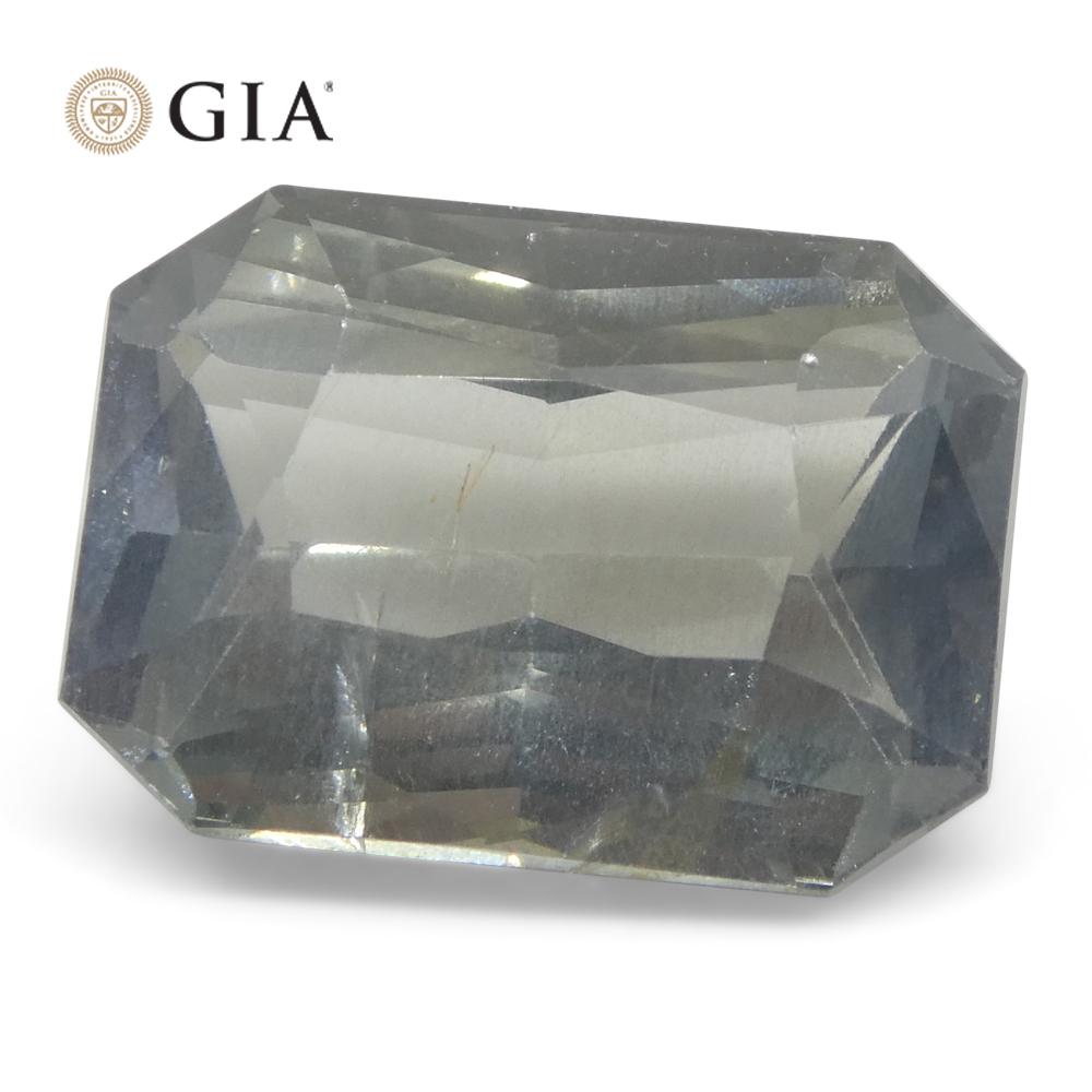 Saphir octogonal/émeraude taille 10,03 carats, bleu verdâtre grisâtre à violet grisâtre en vente 4