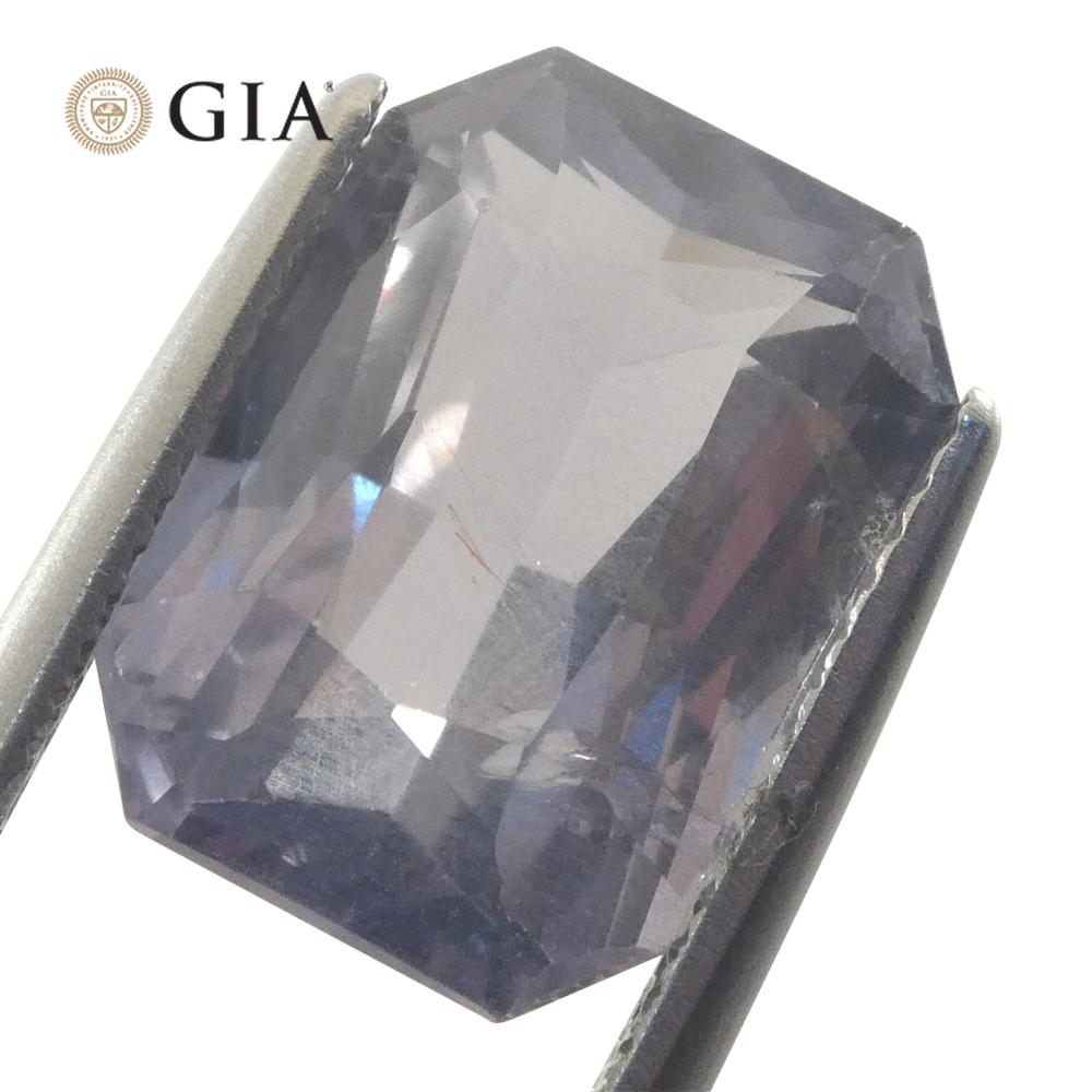 Saphir octogonal/émeraude taille 10,03 carats, bleu verdâtre grisâtre à violet grisâtre en vente 3