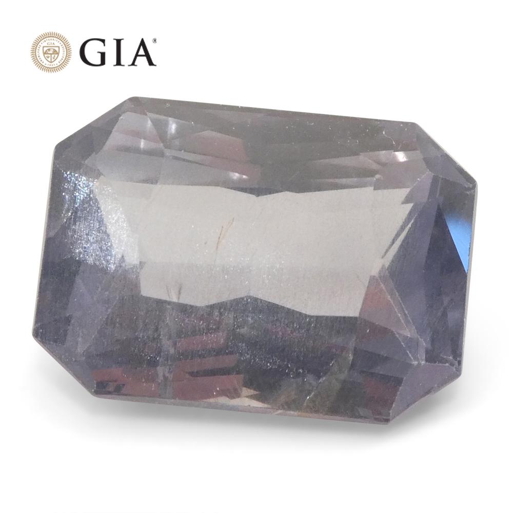 Saphir octogonal/émeraude taille 10,03 carats, bleu verdâtre grisâtre à violet grisâtre en vente 5