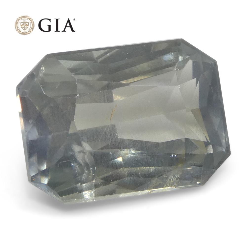 Saphir octogonal/émeraude taille 10,03 carats, bleu verdâtre grisâtre à violet grisâtre en vente 6