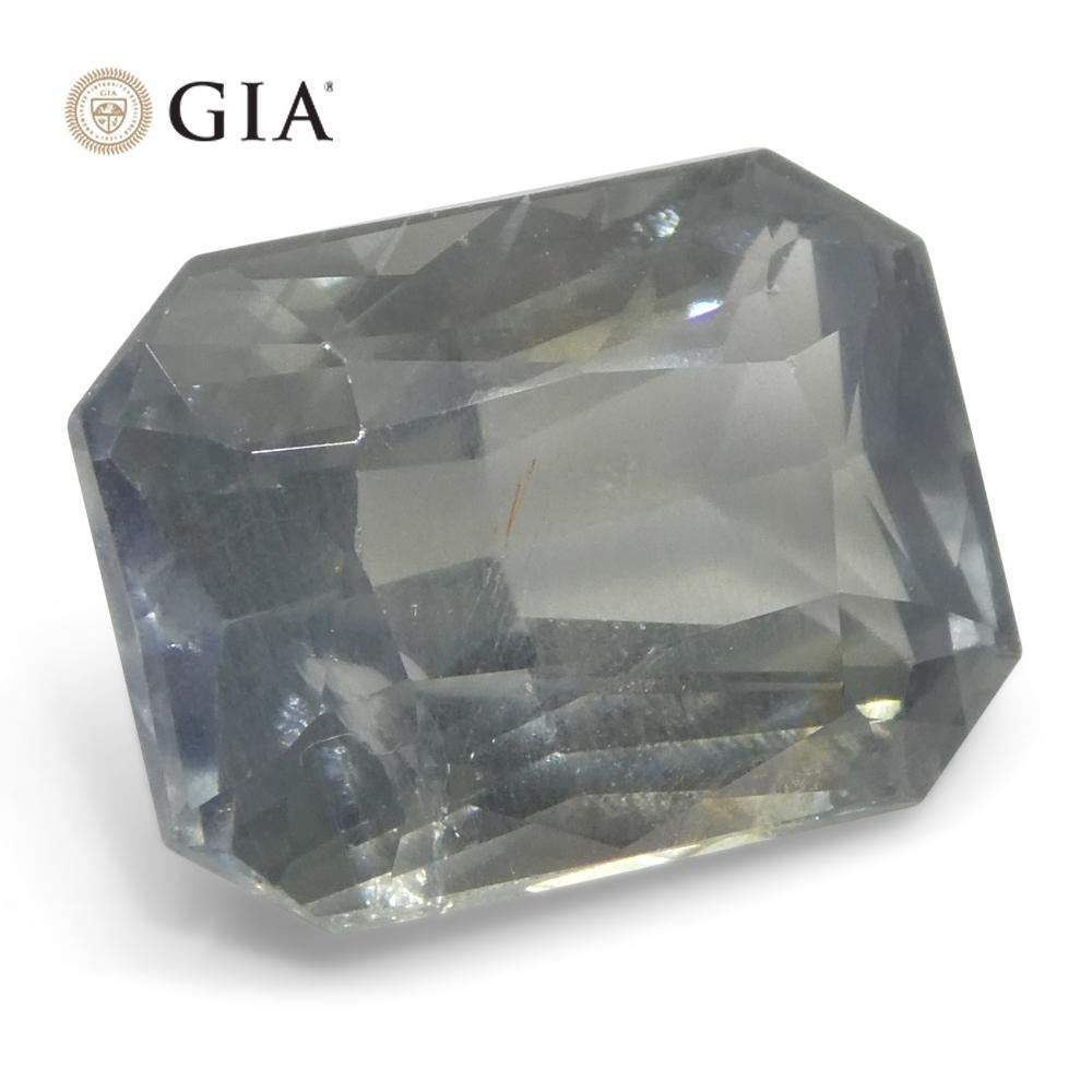 Saphir octogonal/émeraude taille 10,03 carats, bleu verdâtre grisâtre à violet grisâtre en vente 7