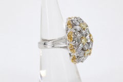 10.04 CTW Flower Marquise & Round Brilliant Diamond Ring in 18k Two-Tone Gold