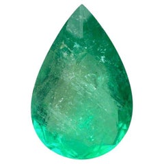 10.05 Carat 20x13 Large Green Colombian Emerald - Pear-Cut May Birthstone Gem