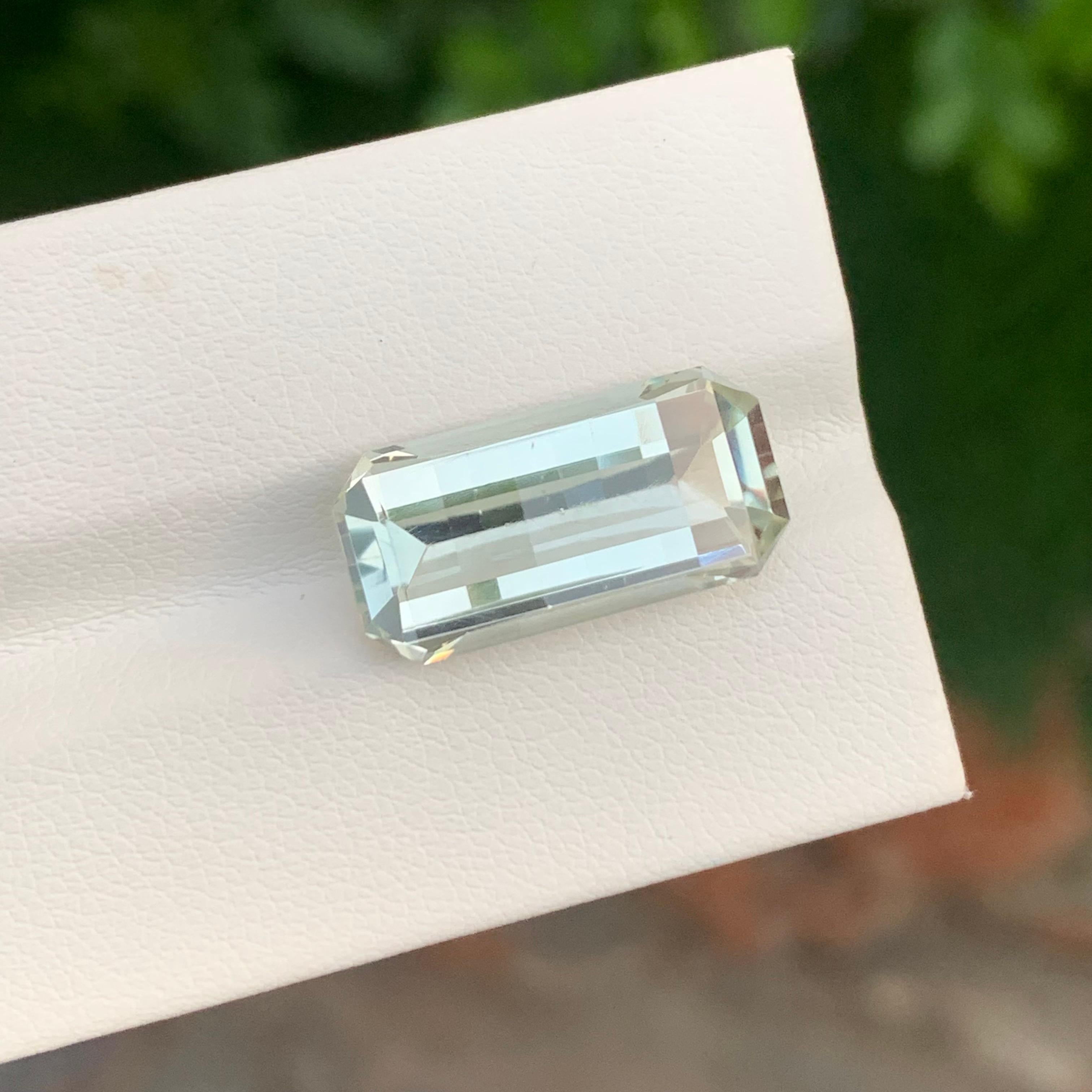 Gemstone Type : Green Amethyst

Weight : 10.05 Carats
Dimensions : 18.8 x 9.2 x 7.1 mm
Clarity : Eye Clean
Origin : Brazil
Color: Green 
Shape: Emerald
Certificate: On Demand
Month: February

Purported amethyst powers for healing
enhancing the
