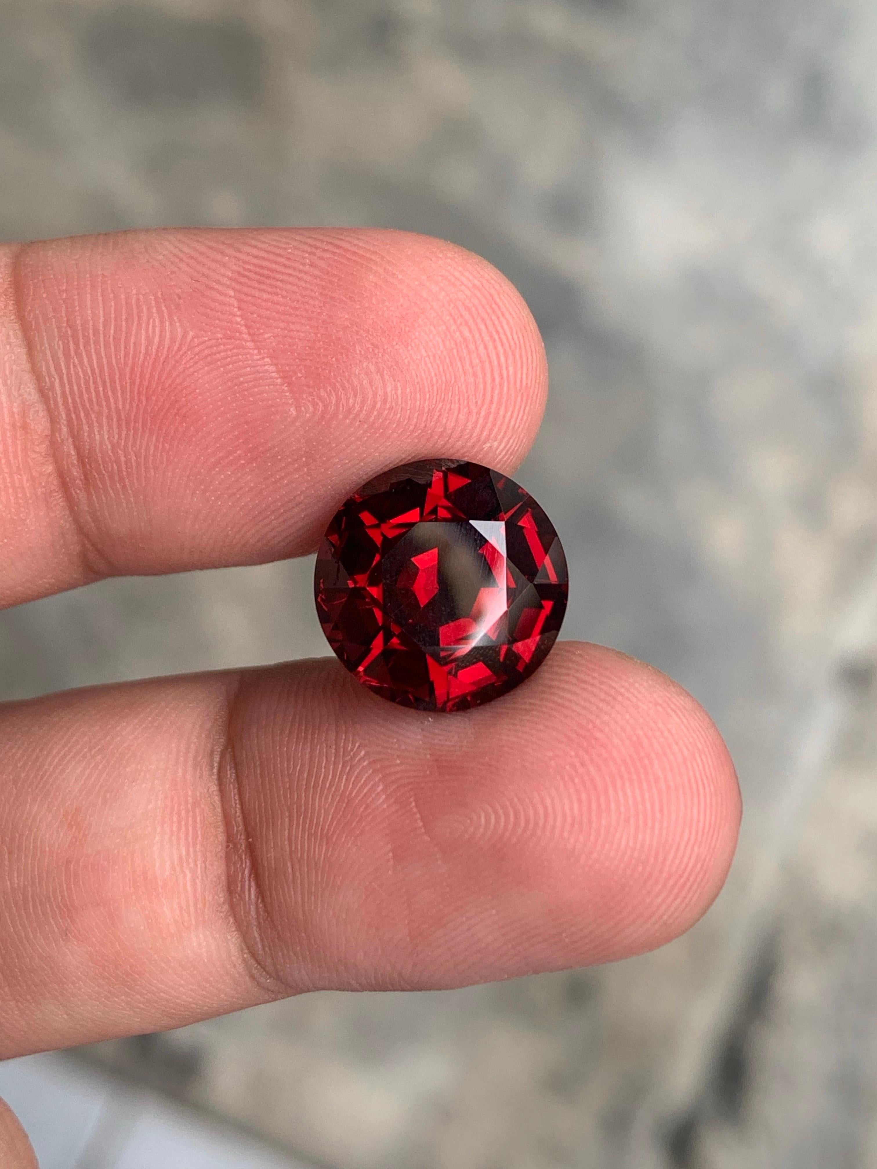 10.05 Carat Natural Loose Rhodolite Garnet Round Shape Gemstone From Tanzania (grenat rhodolite en vrac de Tanzanie) en vente 4
