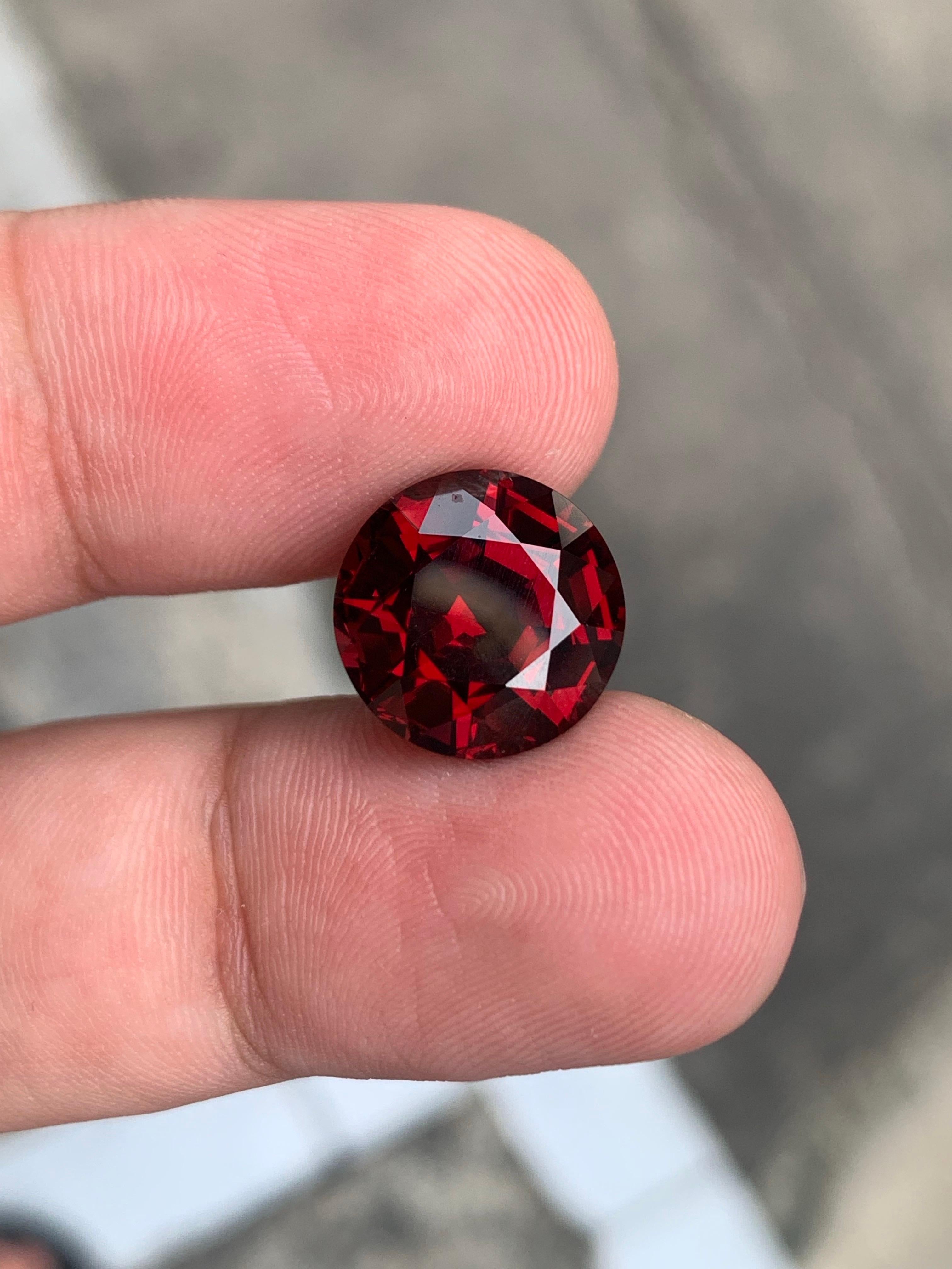 10.05 Carat Natural Loose Rhodolite Garnet Round Shape Gemstone From Tanzania (grenat rhodolite en vrac de Tanzanie) en vente 5