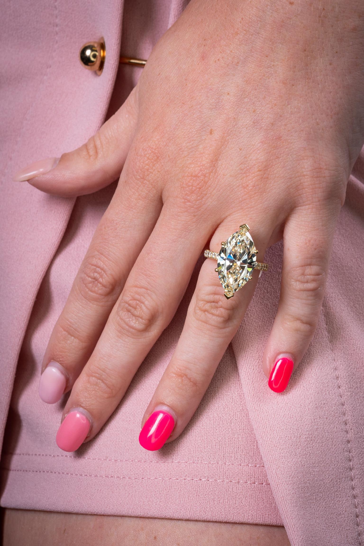 10.05 Carat Natural Marquise Cut GIA Diamond Ring In New Condition For Sale In Boca Raton, FL